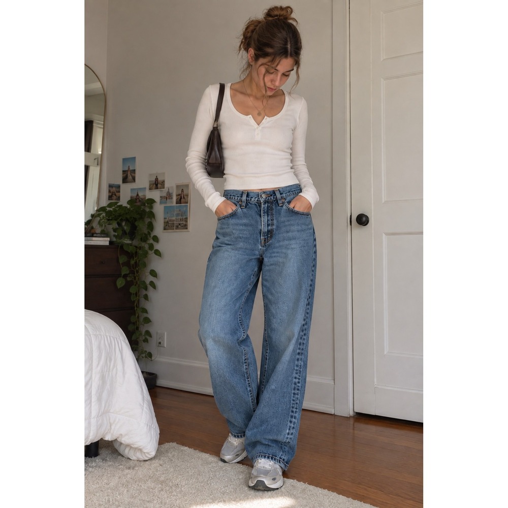 Levi’s ‘94 Baggy Wide Leg Jeans Women’s 25 Blue High Rise 100% Cotton W25 L31